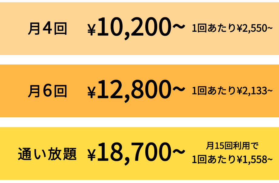 平日午前料金表